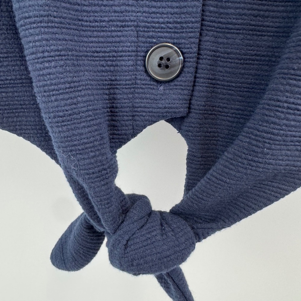 J.Crew Tank Top Women's Small Navy Button Front Tie Waist L8137 NWT - Picture 7 of 16
